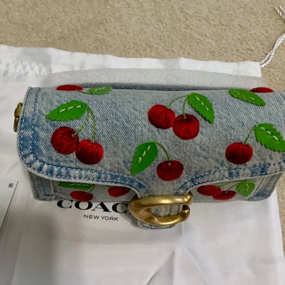 Coach Denim Tabby 20 with Cherries NWT - Picture 13 of 13